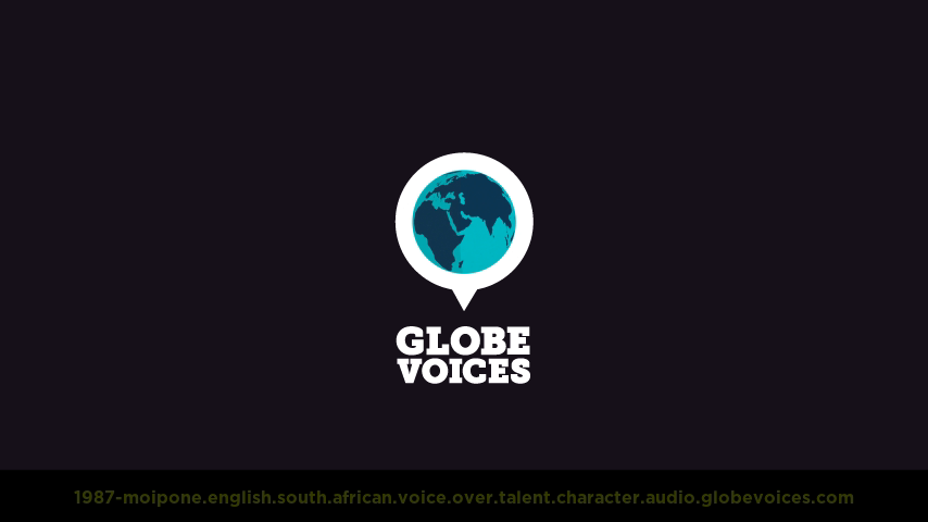 English (South African) voice over talent artist actor - 1987-Moipone character
